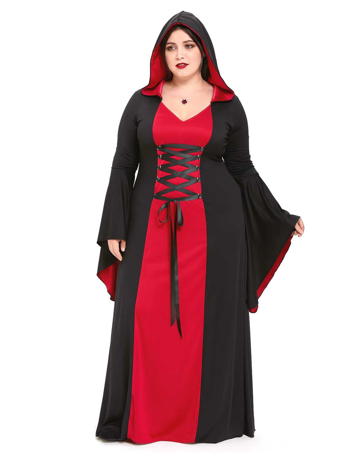 Prednji prikaz kostima-haljine s kapuljačom Maleficent