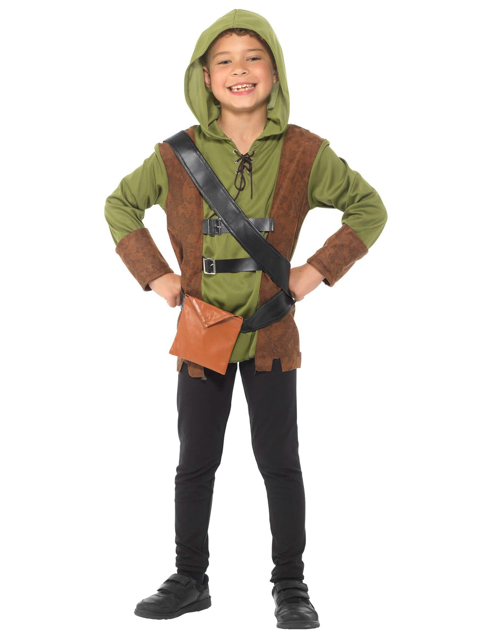 Prednji prikaz kostima Robin Hood iz šume za dječak