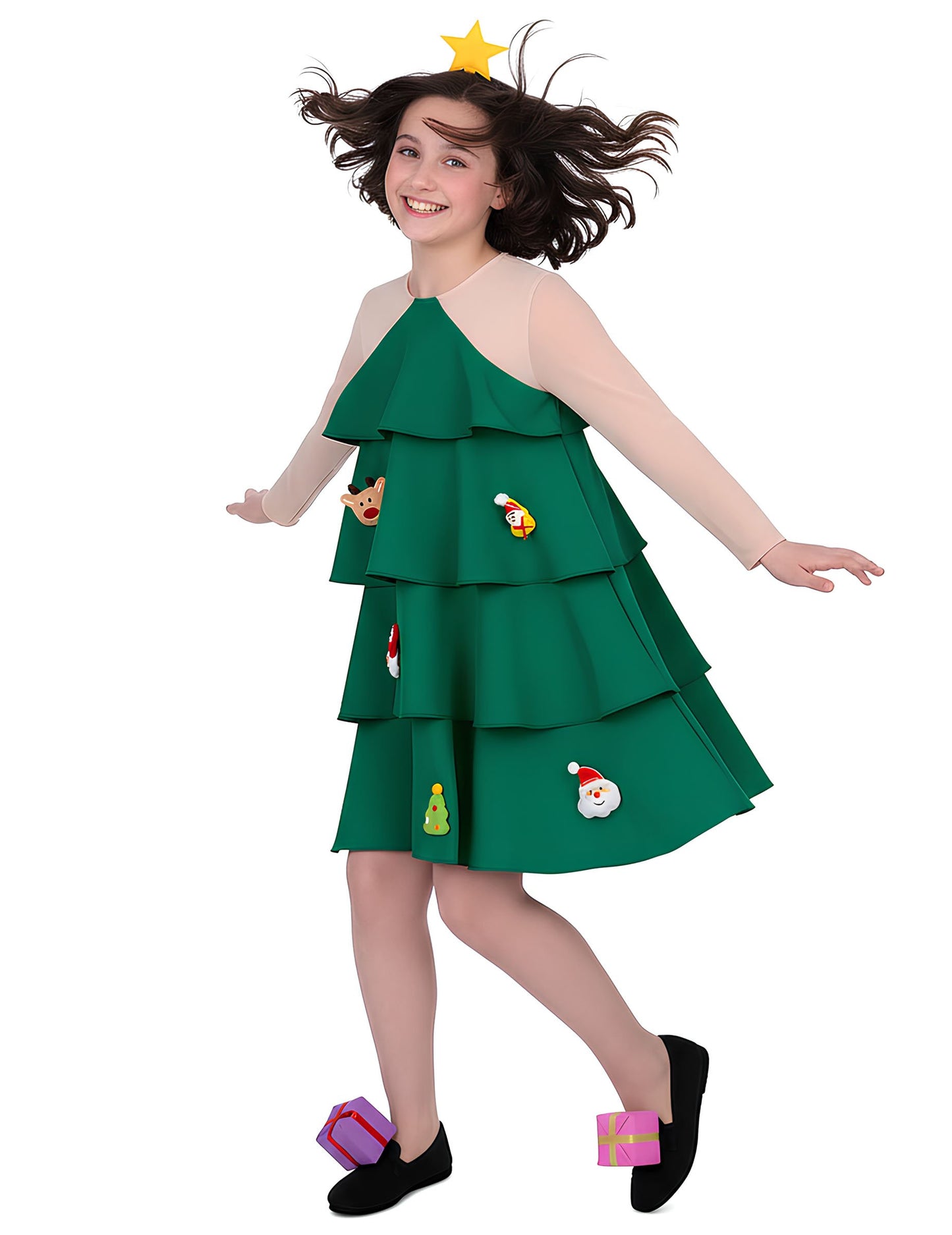 Kostim božićnog drvca za djevojčice