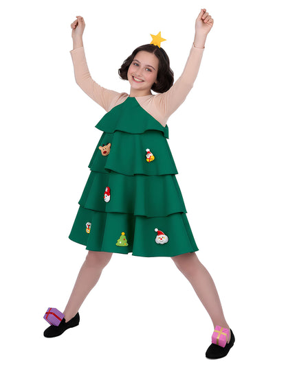 Kostim božićnog drvca za djevojčice