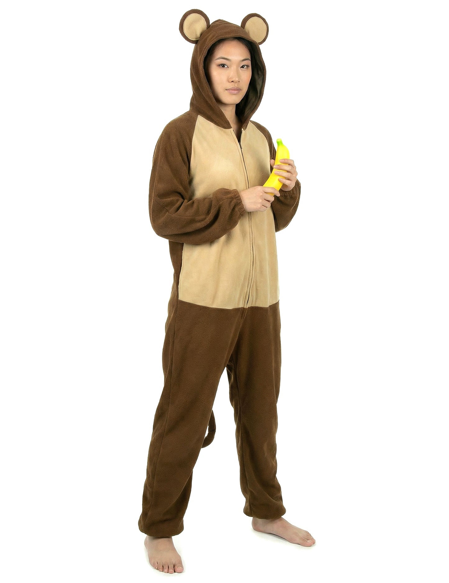 Vue de profil du déguisement de singe pour femme