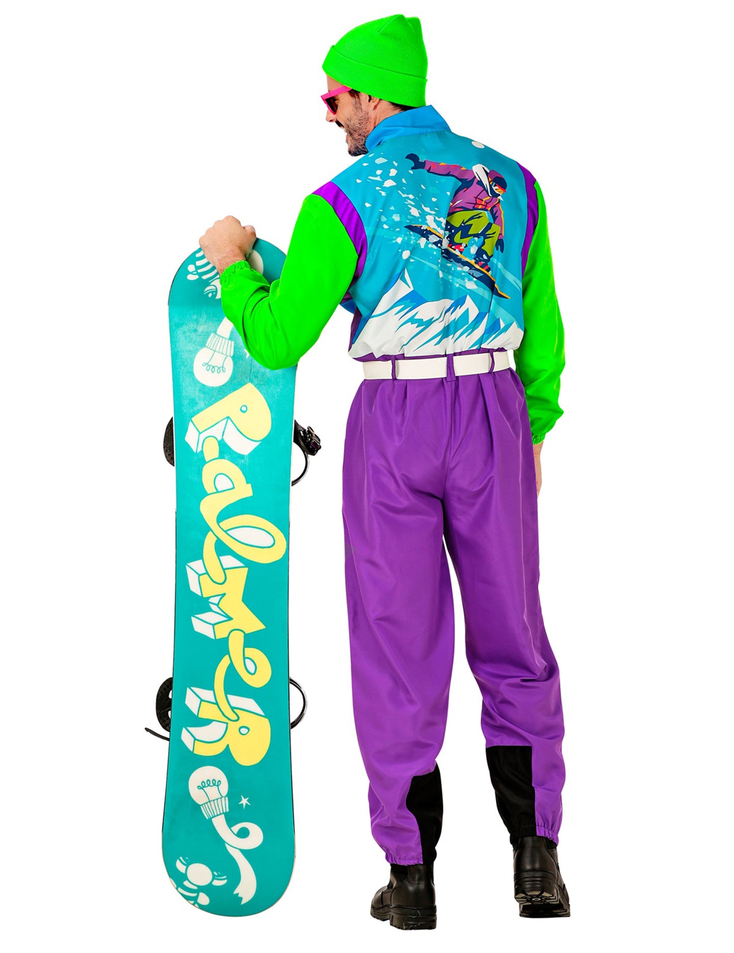 Veliki kostim za odrasle fluo Snowboarder