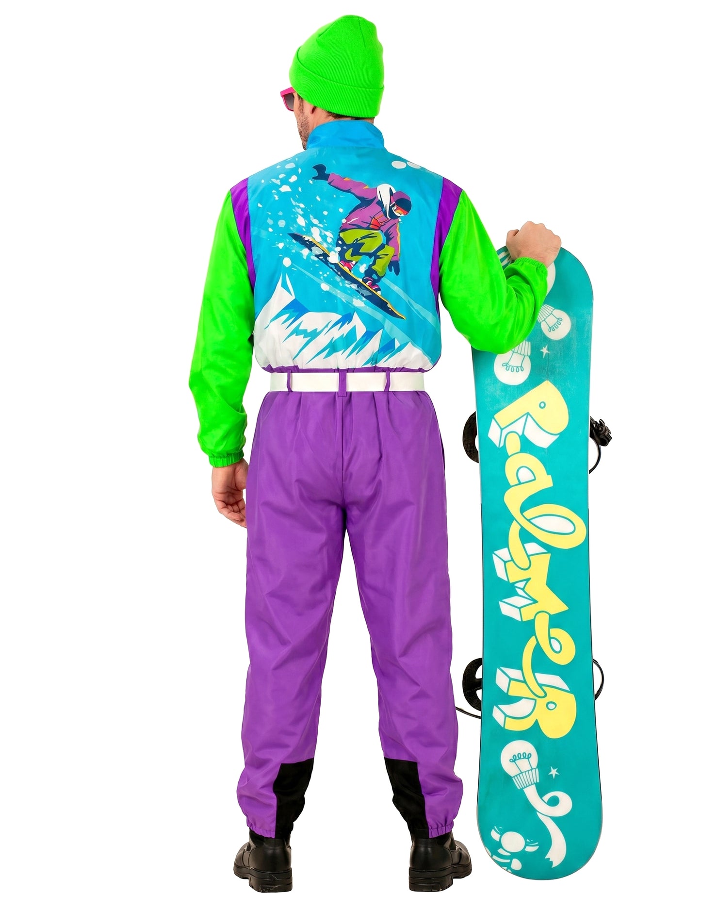 Déguisement snowboarder fluo grande taille adulte