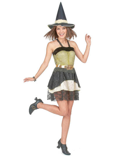 Déguisement sorcière femme Halloween or