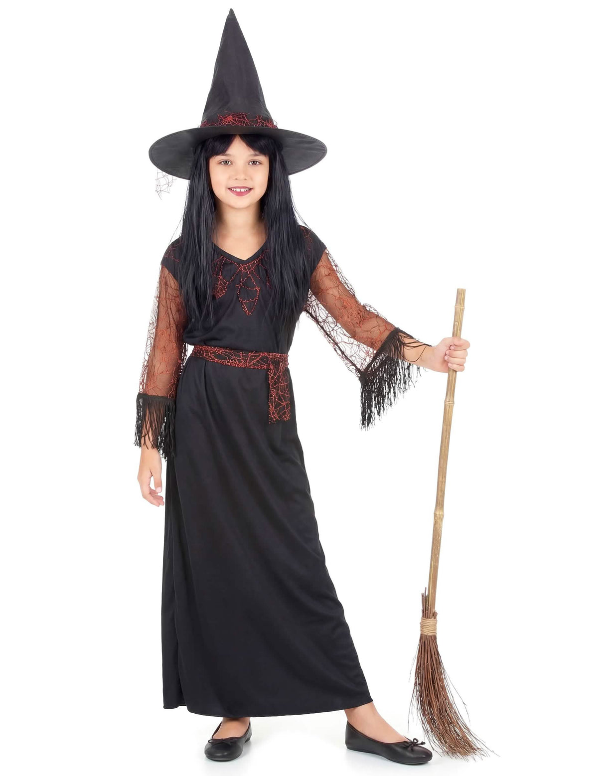 Scena s metlom za halloween kostim vještice za djevojčicu