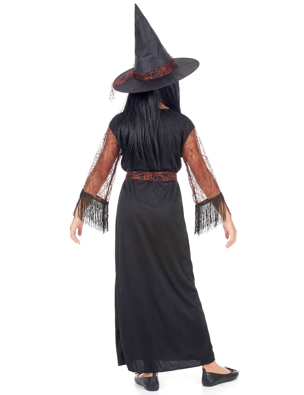 Stražnji pogled na halloween kostim vještice