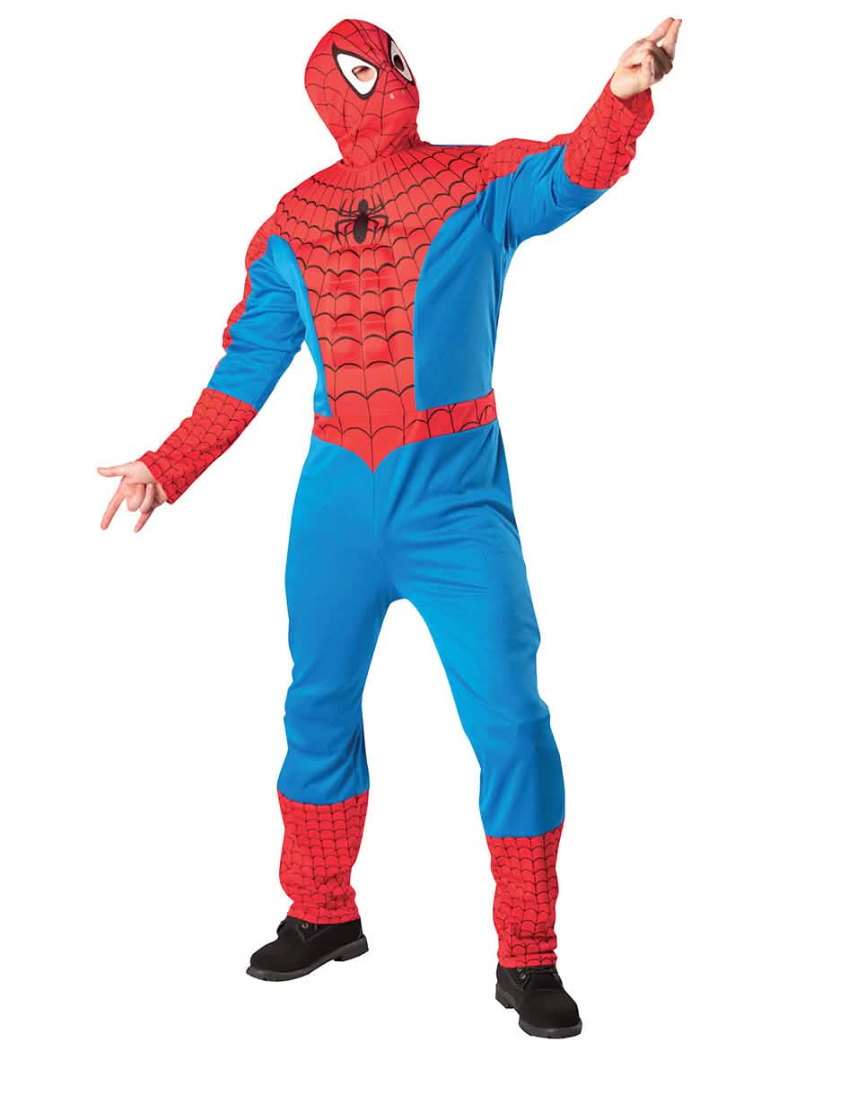 Kostim Spider-Man za odrasli crvena i plava s torzom i kapuljačom