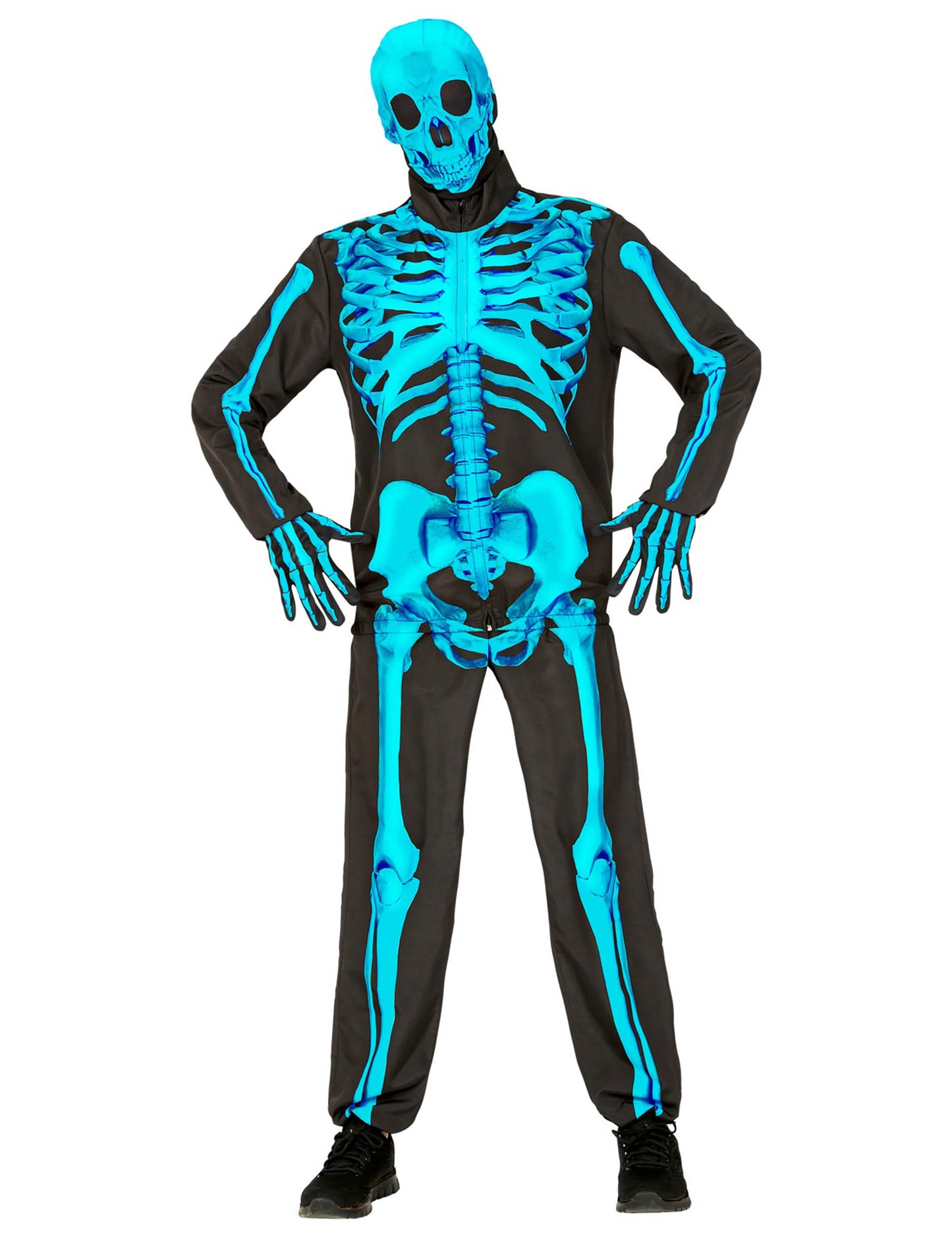 Kostim kostura za odrasle u neonsko plavoj boji