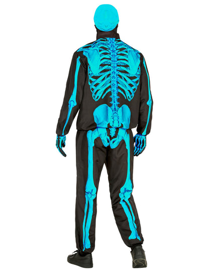 Kostim kostura za odrasle u neonsko plavoj boji