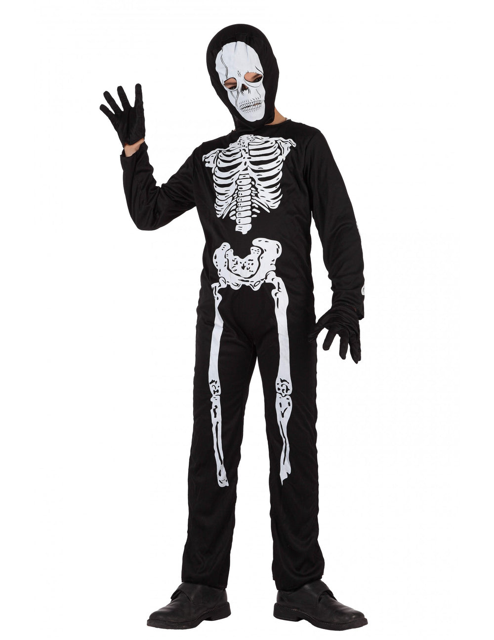 Déguisement de squelette Halloween pour enfant noir et blanc
