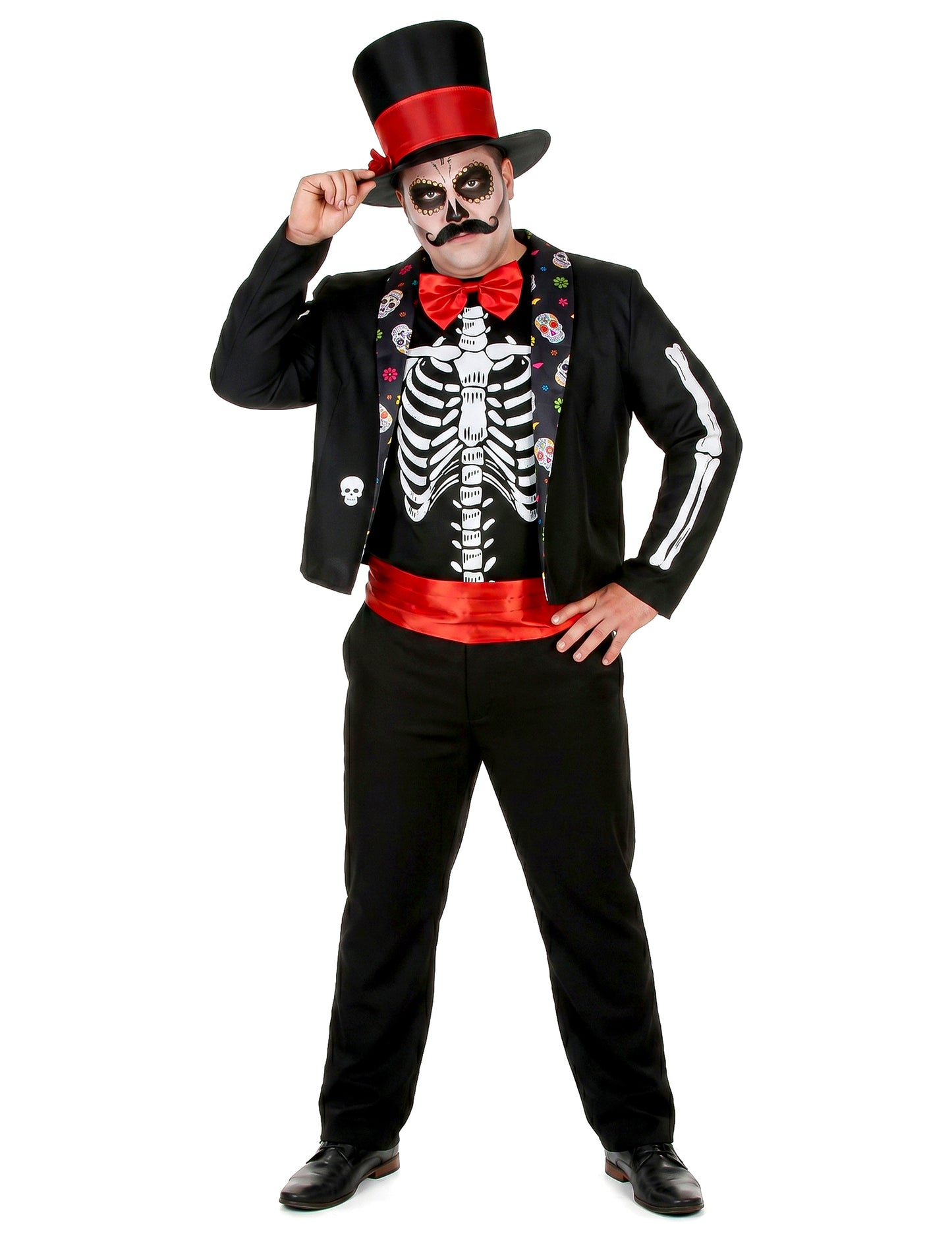 Skeleton prerušavanje Dia de los muertos muškarci muški dia muškarci