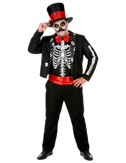 Déguisement Squelette motifs Dia de los muertos homme