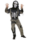 Déguisement de squelette zombie pour enfant gris et noir avec cagoule masque