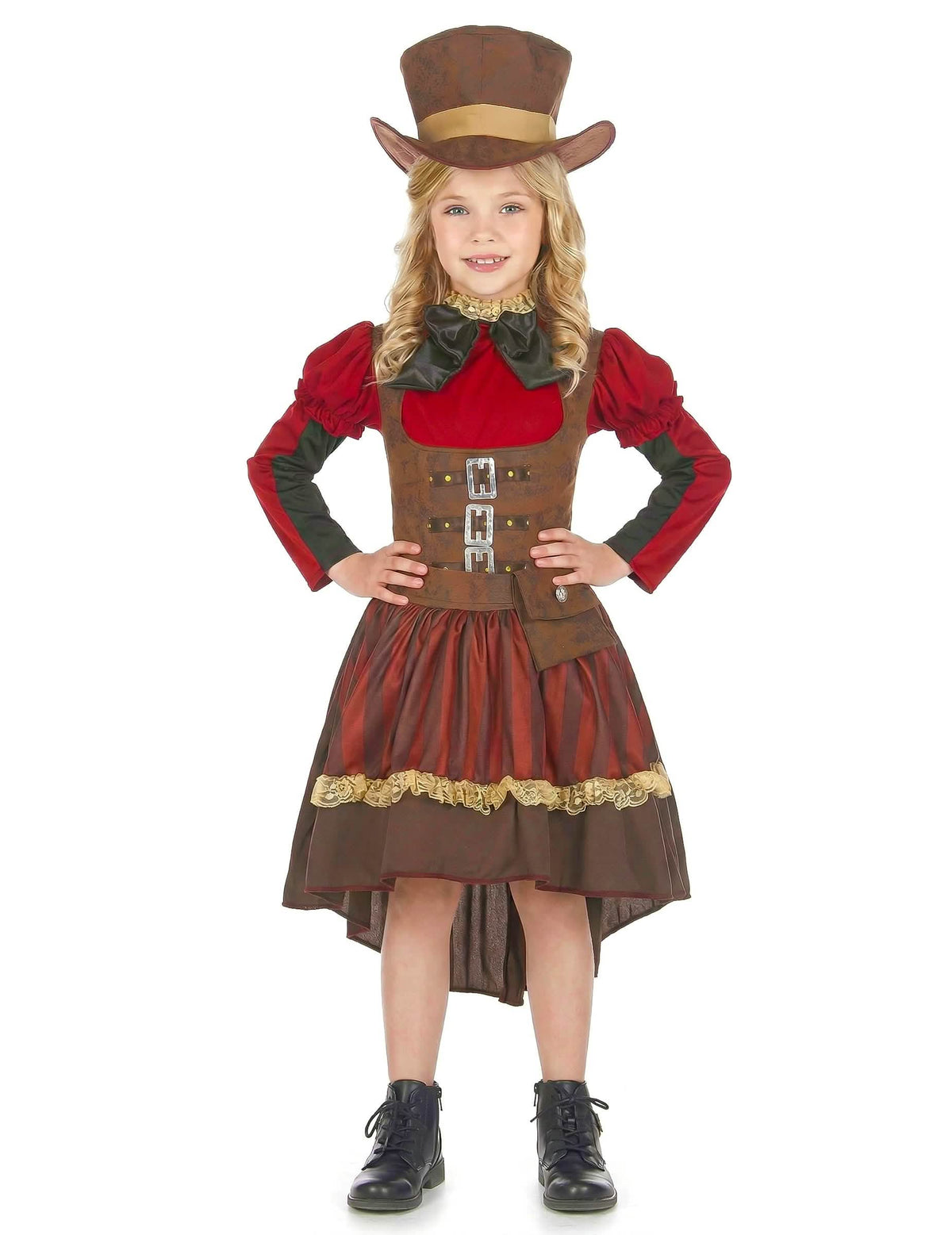Prednji pogled na steampunk luksuzni kostim za djevojčicu