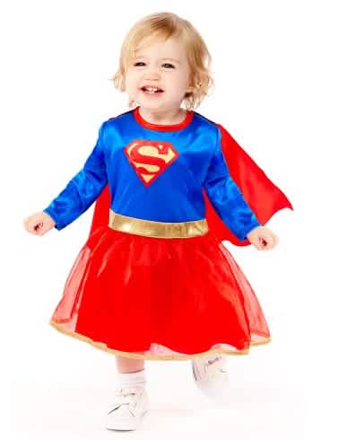 Kostim Supergirl™ za bebu plava i crvena s plaštem