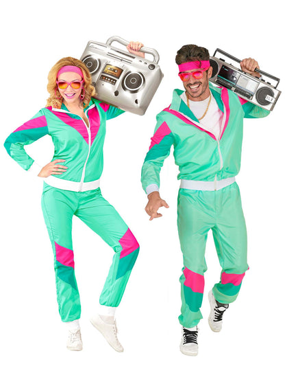 Kostim za trenirku iz 80-ih, za odrasle u plus veličinama