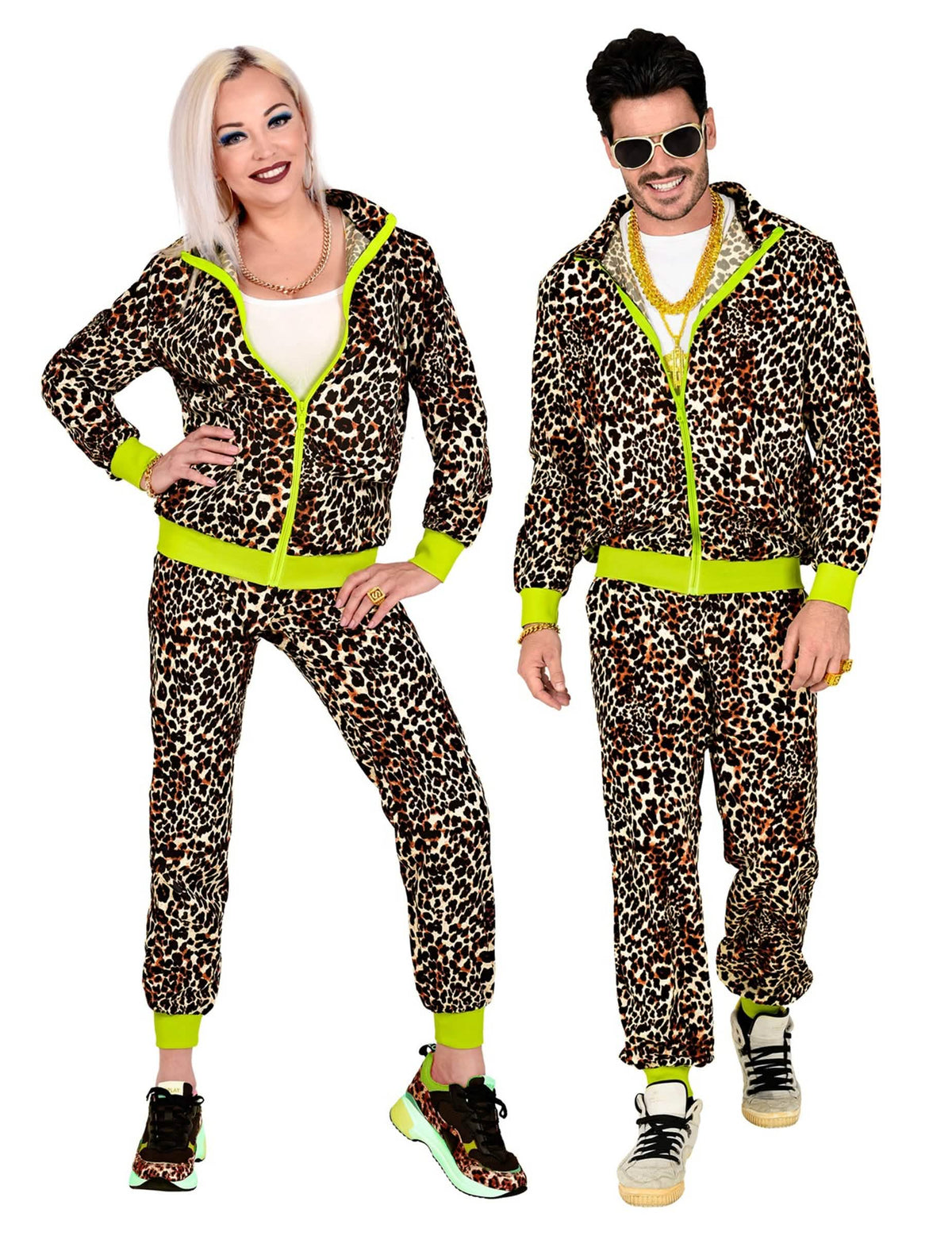 Muška i ženska verzija kostima leopard trenirka iz 80-ih za odrasli