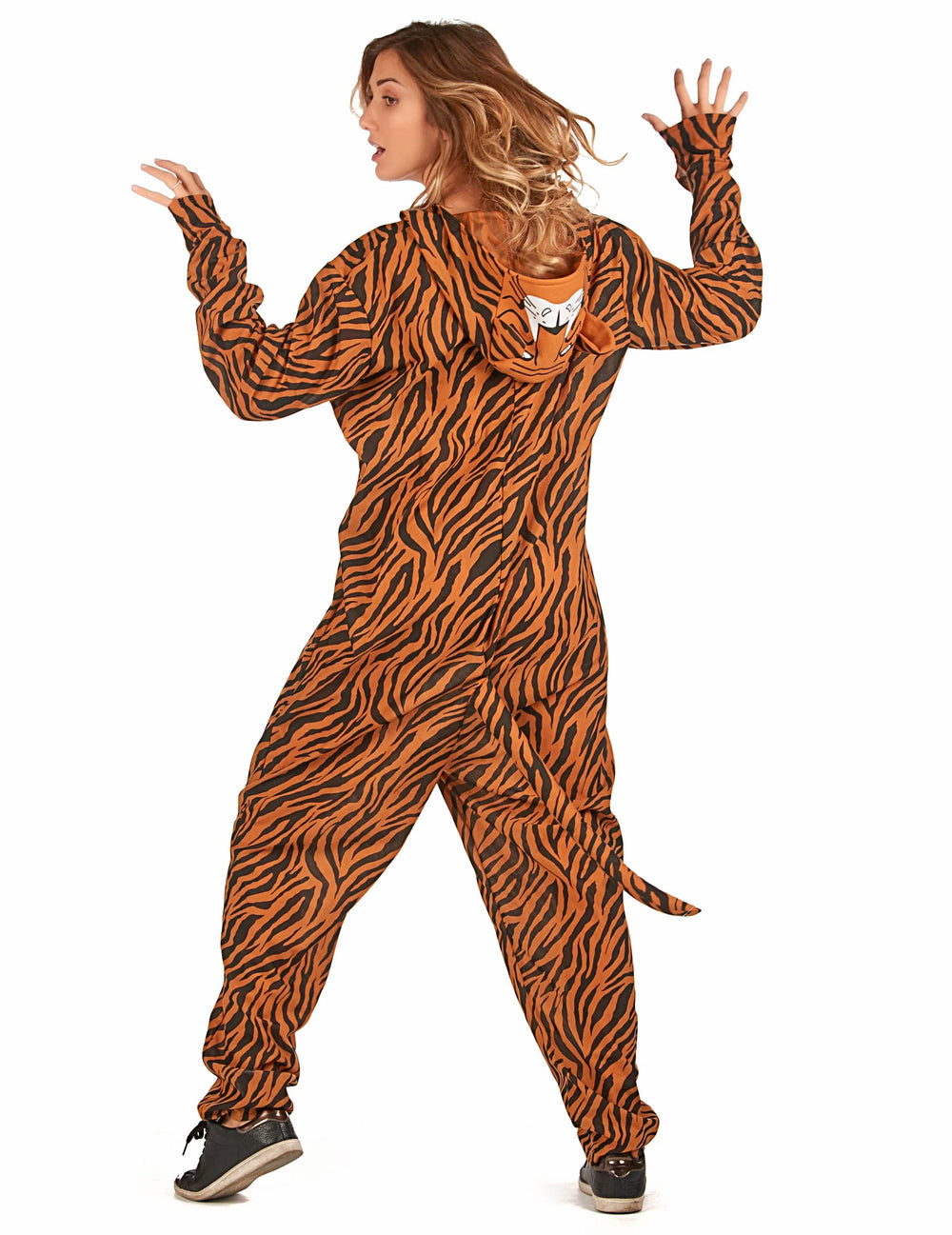 Vue de dos du déguisement de tigre pour femme