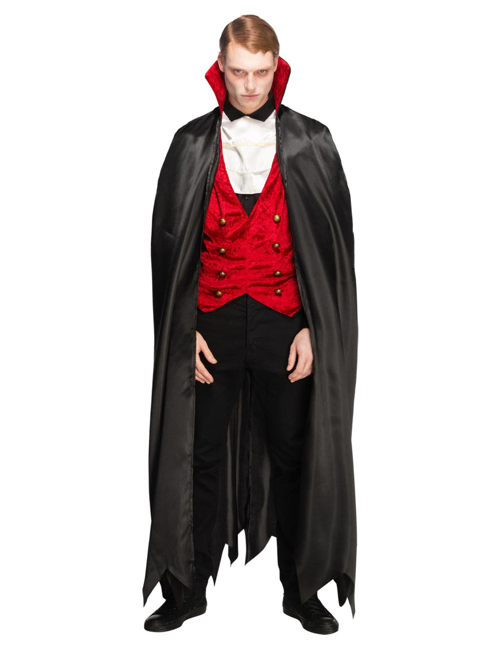 Vue de face du déguisement de vampire avec cape