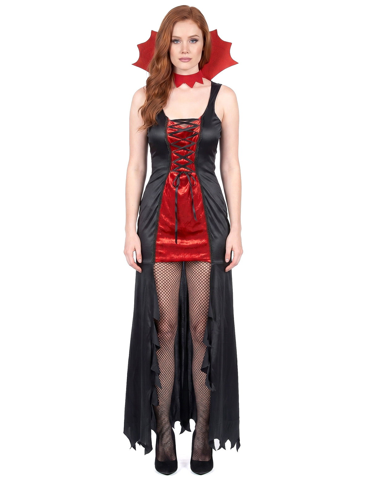 Crvena i crna Halloween Woman Vampire kostim