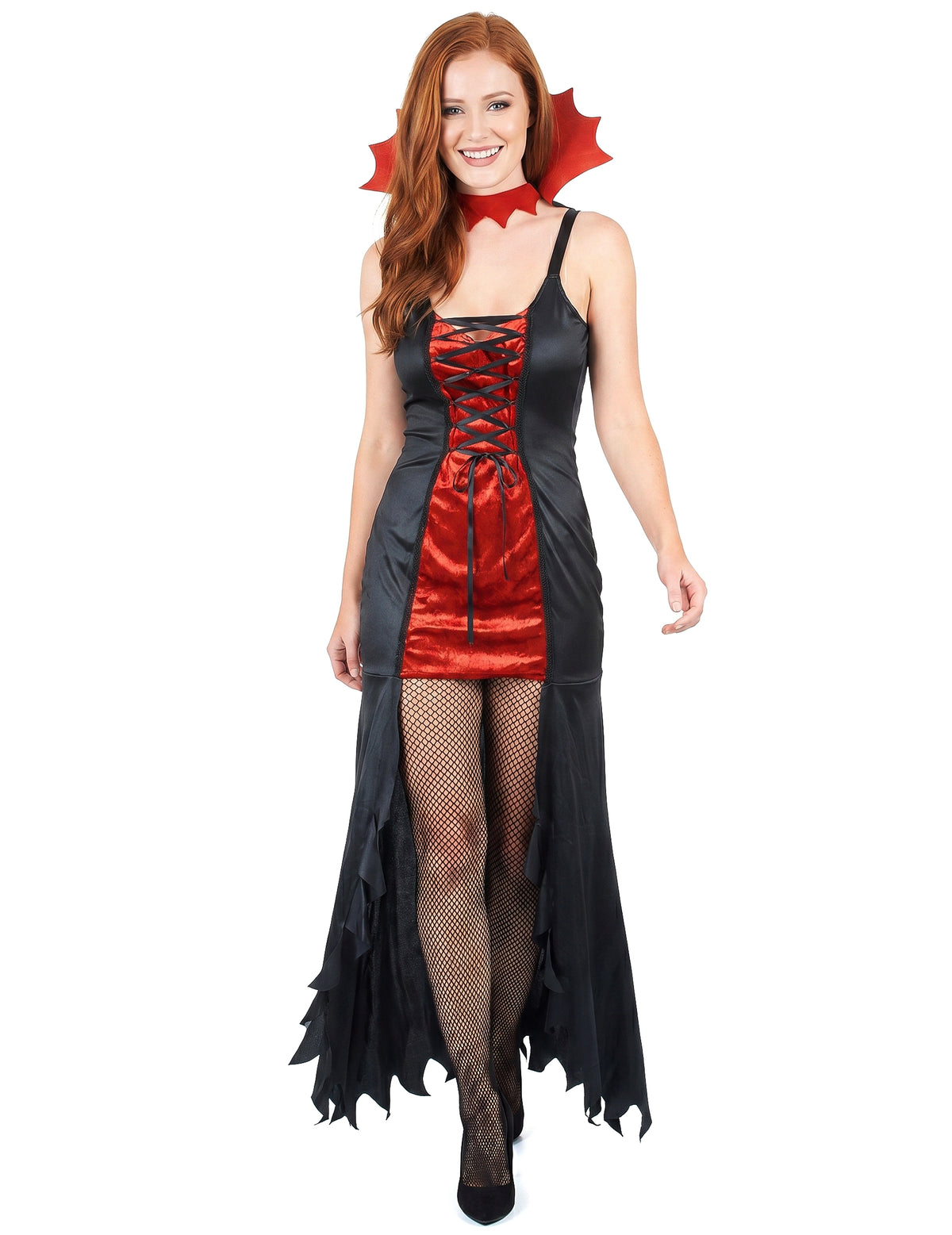 Crvena i crna Halloween Woman Vampire kostim