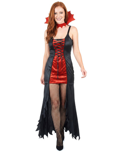 Crvena i crna Halloween Woman Vampire kostim