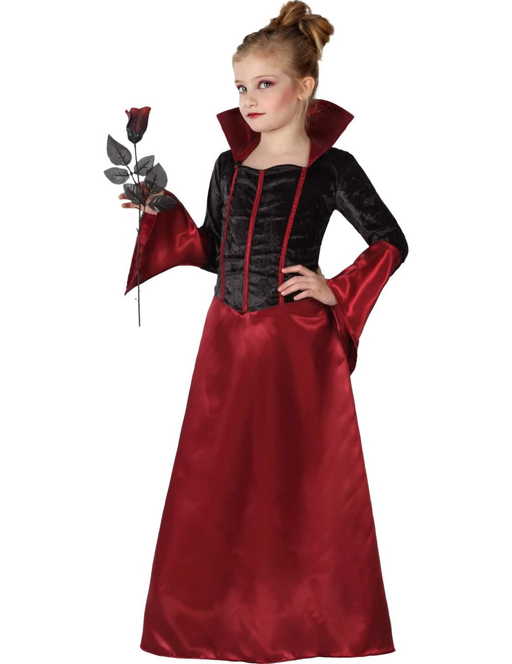 Kostim vampira za djevojčica crvena i crna d halloween