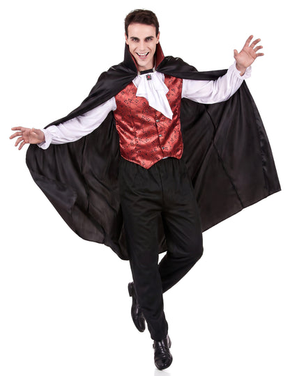 Halloween muški crveni vampir prerušen