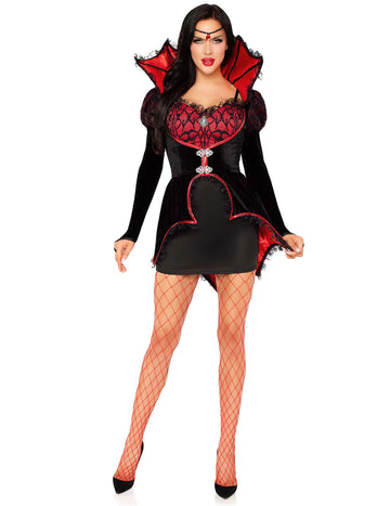 Seksi crveni i crni kostim vampira za žene