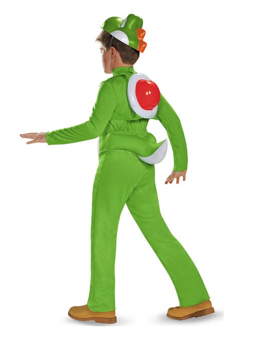 Vue de dos de la carapace et de la queue du déguisement Yoshi luxe Super Mario pour enfant