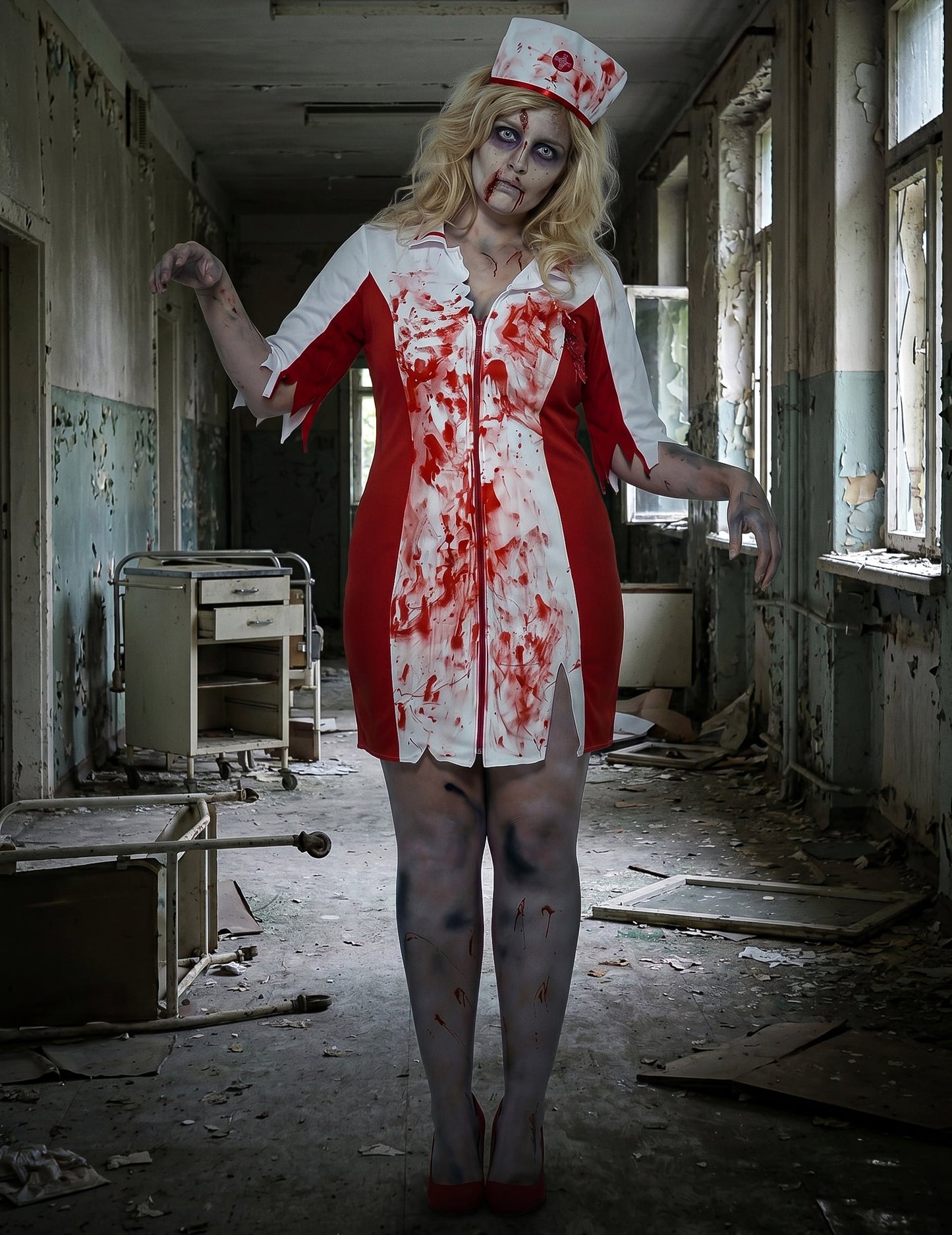 Déguisement zombie infirmière grande taille femme Halloween