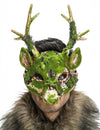 Demi masque de Cerf pour adulte avec effet mousse verte