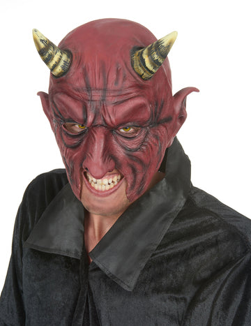 Pola lateks maske demona s Halloween odrasli rog