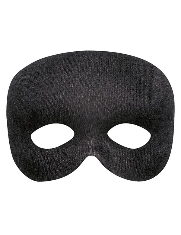 Demi-masque noir pour adulte noir