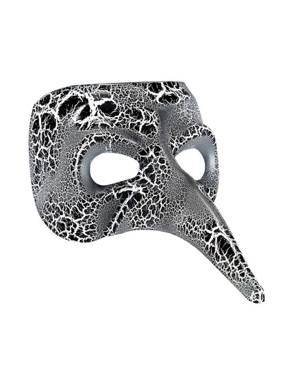 Venecijanska polumaska za odrasle s dugim nosom i efektom napukline