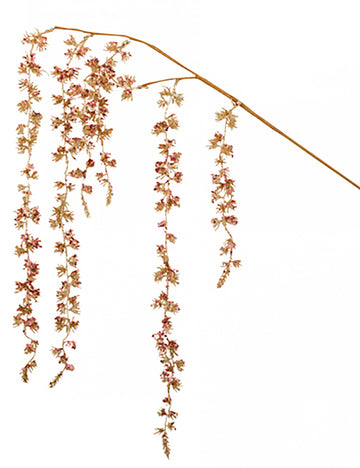 Girlanda od grana s ružičasto-zlatnim šljokicama 97 cm 