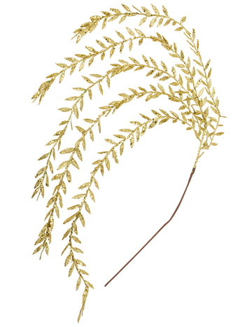 Zlatni sjajni viseći ukras od lišća 90 cm 