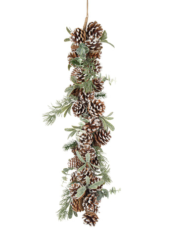 Spuštanje niz snježne borove češere 70 cm prirodni ukras