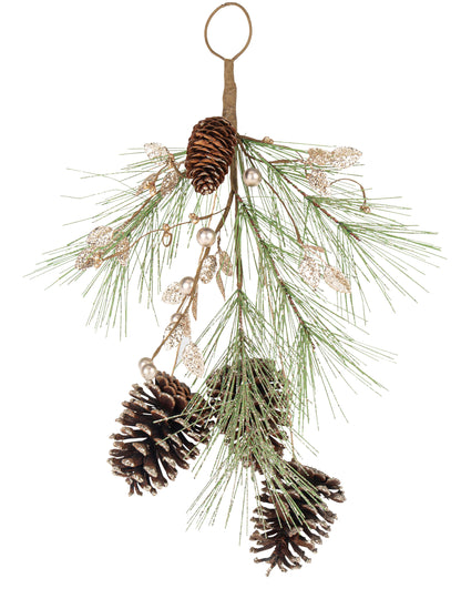 Girlanda sa šišarkama i šampanjac šljokicama 45 cm 