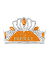 Diadème humoristique Miss Fofolle pour femme argenté et orange