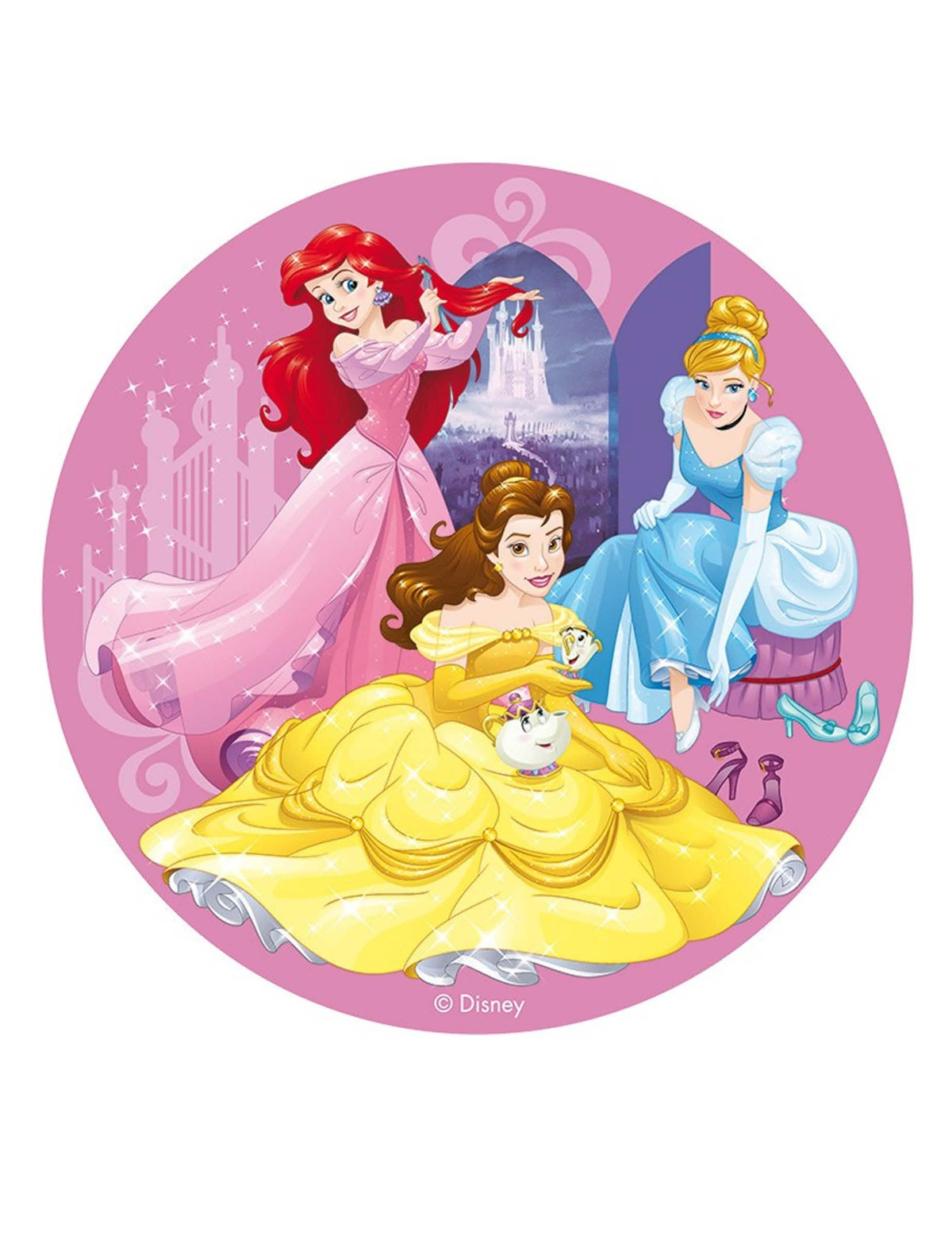 Jestivi disk Princeze Disney roza s Ariel, bella i Pepeljugom