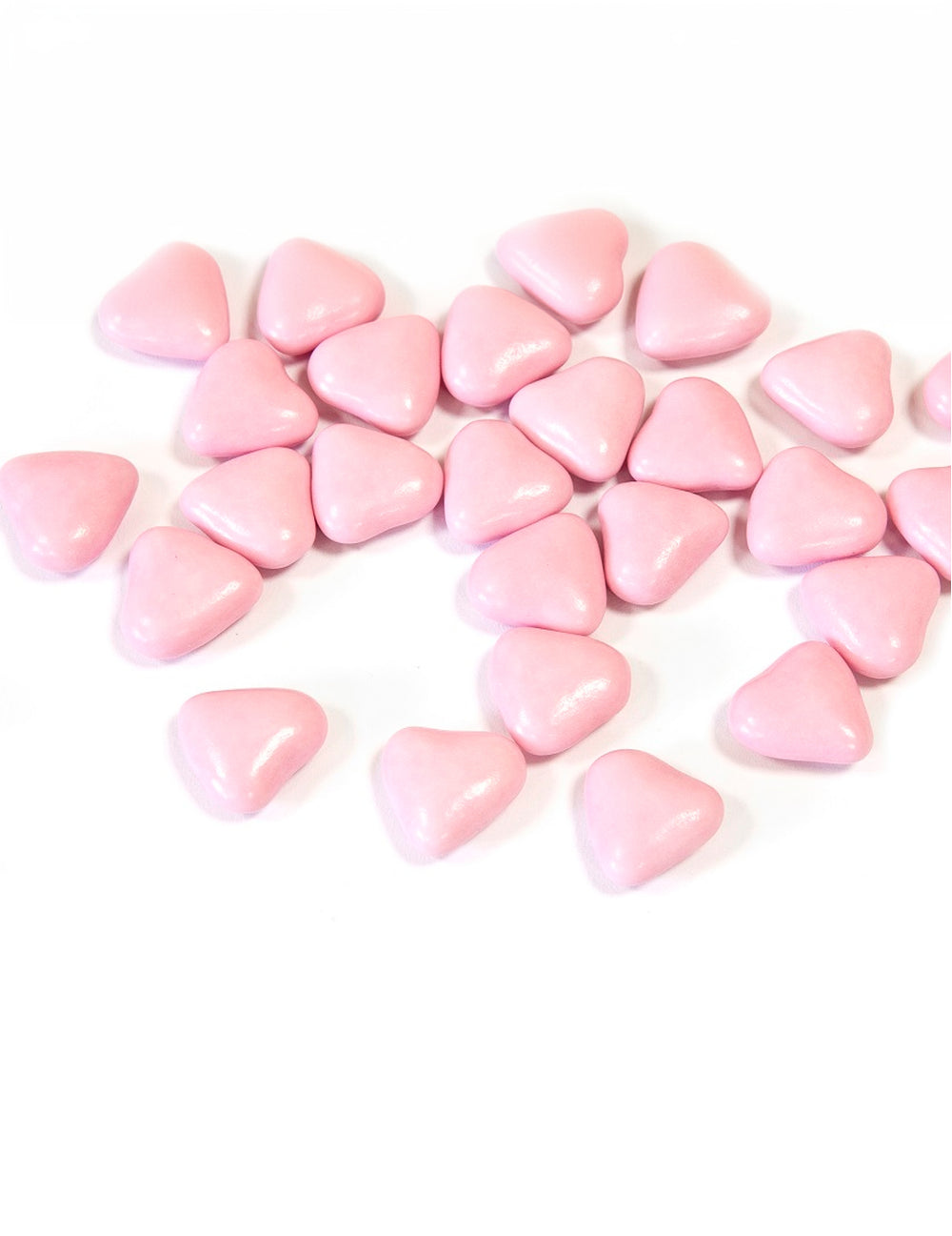 Dragées mini coeur chocolat pour mariage rose clair