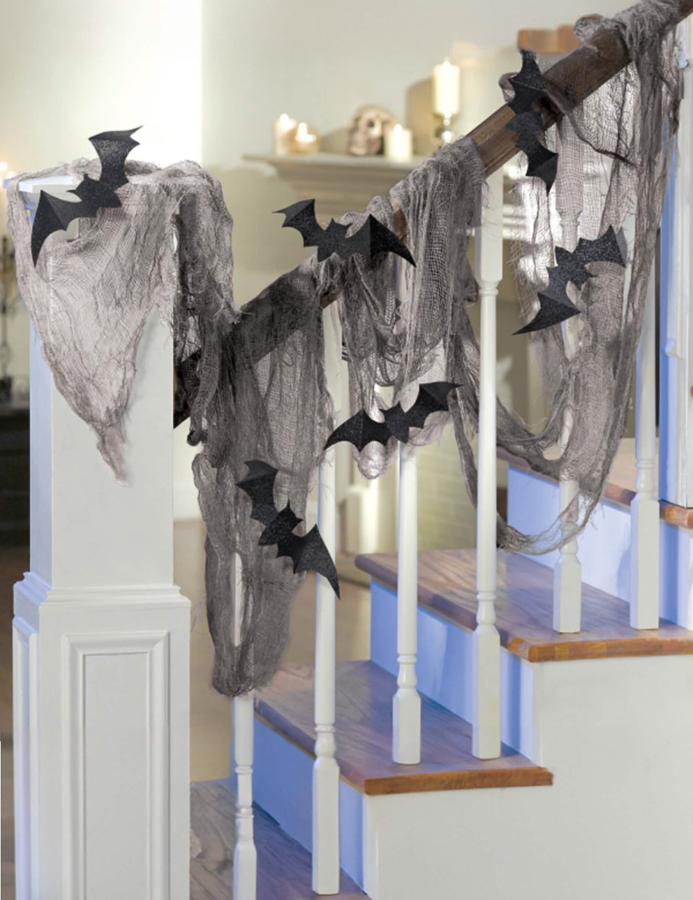 Zavjesa šišmiš za dekoraciju halloweena siva i crna