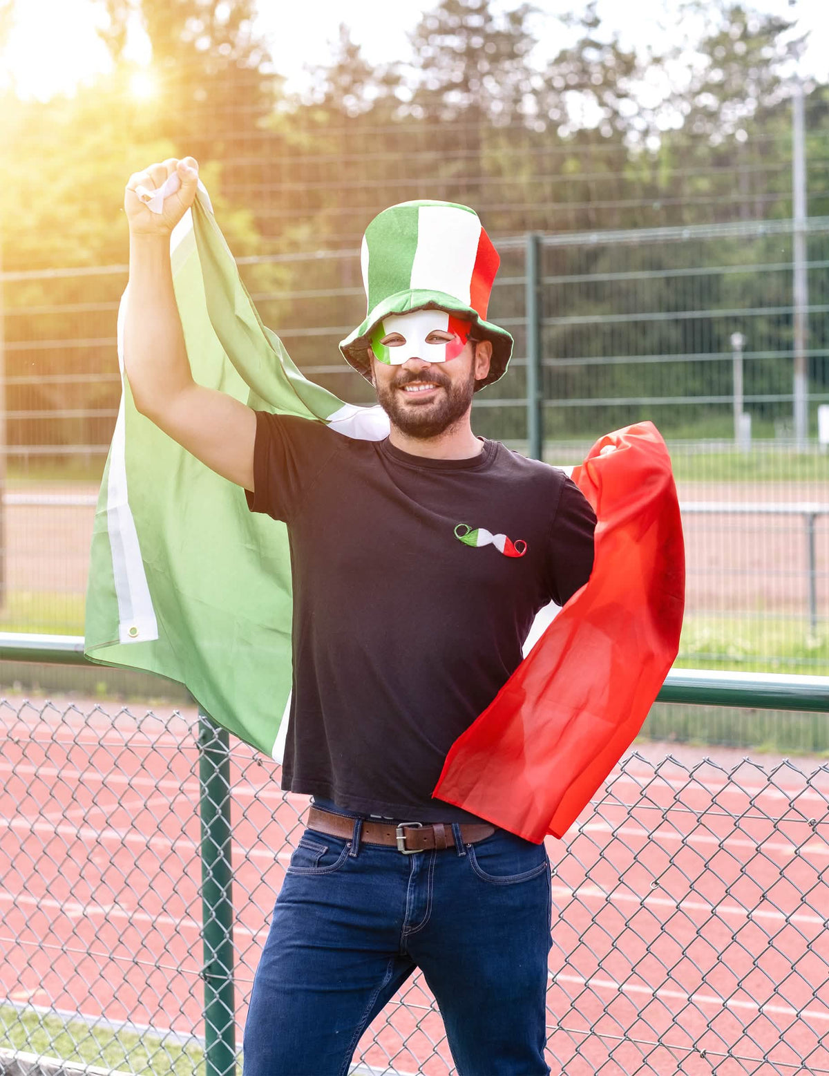 Postavljanje zastave italija za navijač