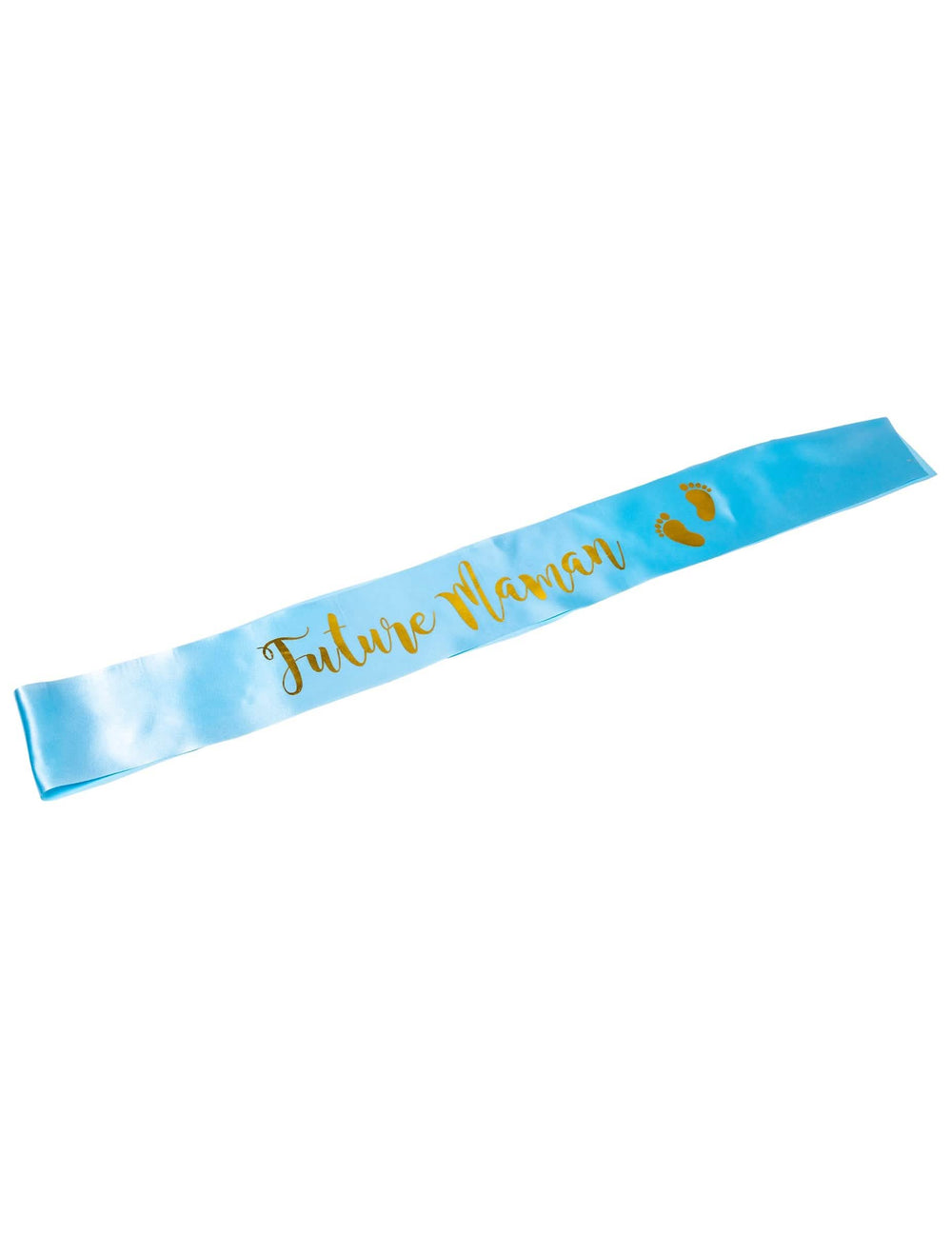 Satenski šal za buduću mamu za baby shower, plavi i zlatni