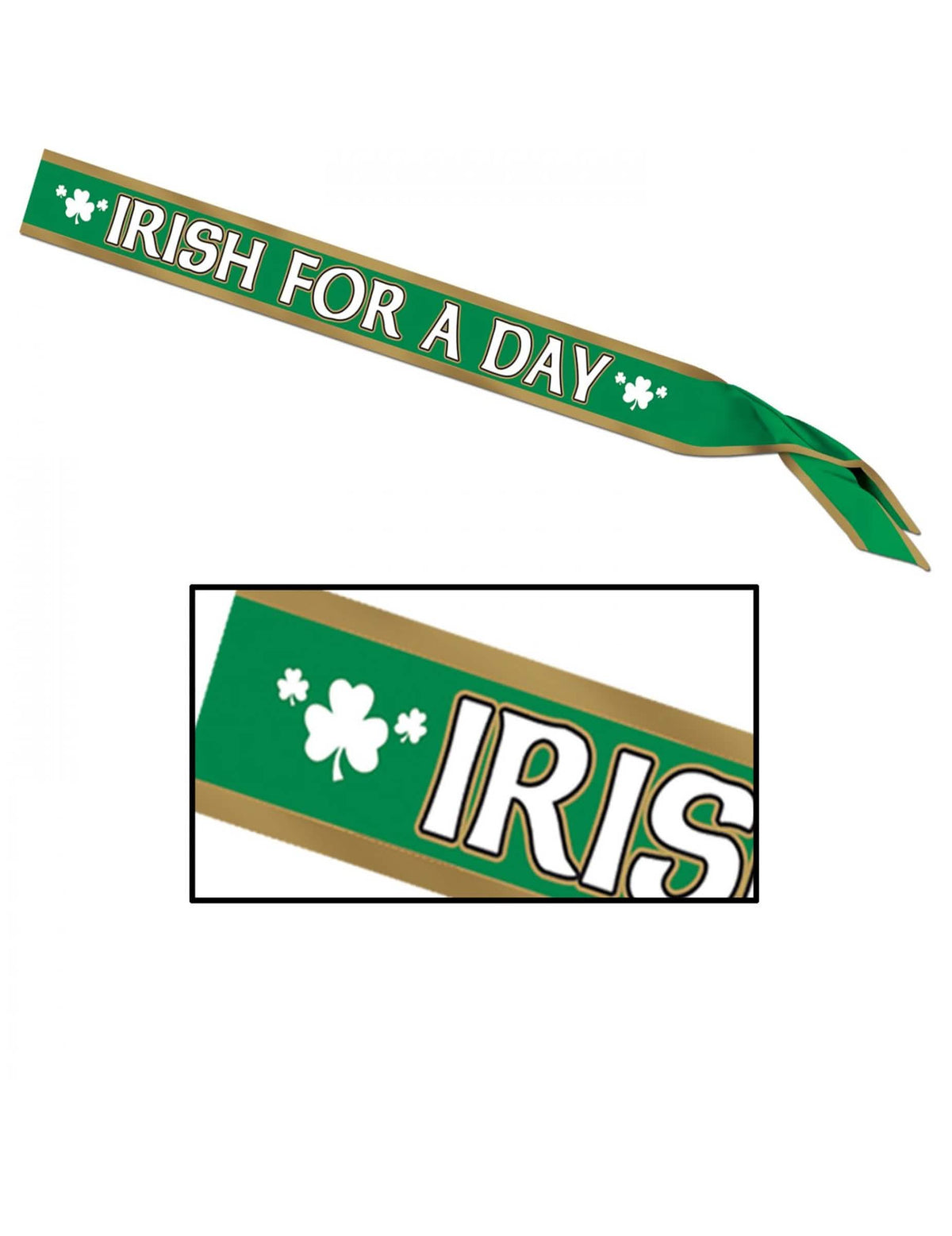 Sjajni zeleni i zlatni satenski šal Irish for a day s djetelinama