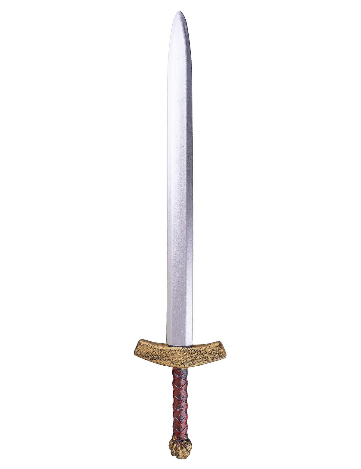 Epée de chevalier médiéval argentée et dorée