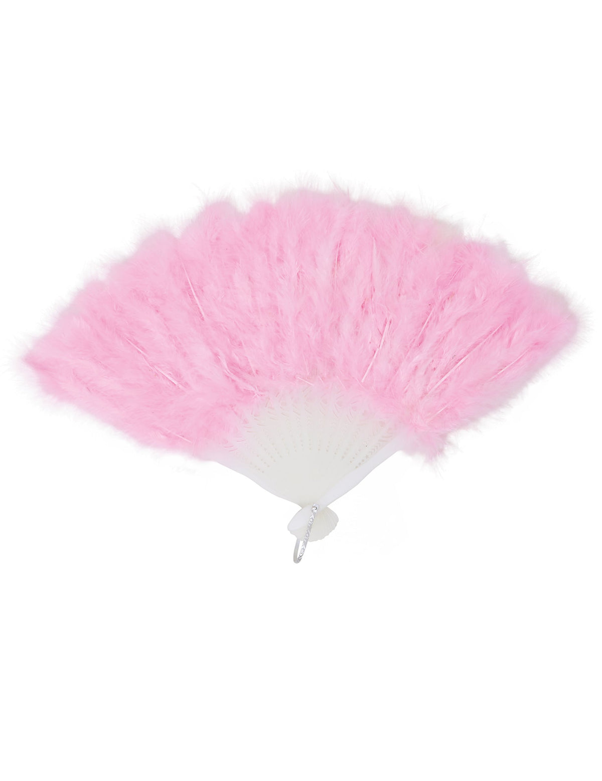 Vue de face de l'éventail à plumes pour femme