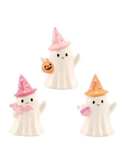 Dekorativni duh Summerween od keramike sa zvjezdastim šeširom 9,5 x 8 x 15 cm