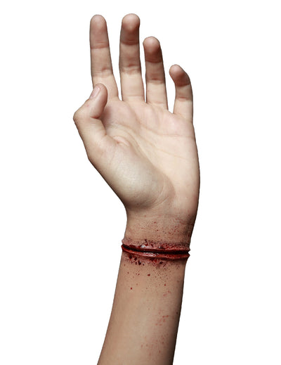 Fausse blessure poignet tranché pour adulte Halloween ensanglantée réaliste